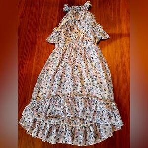Girls hi/low floral dress size small
